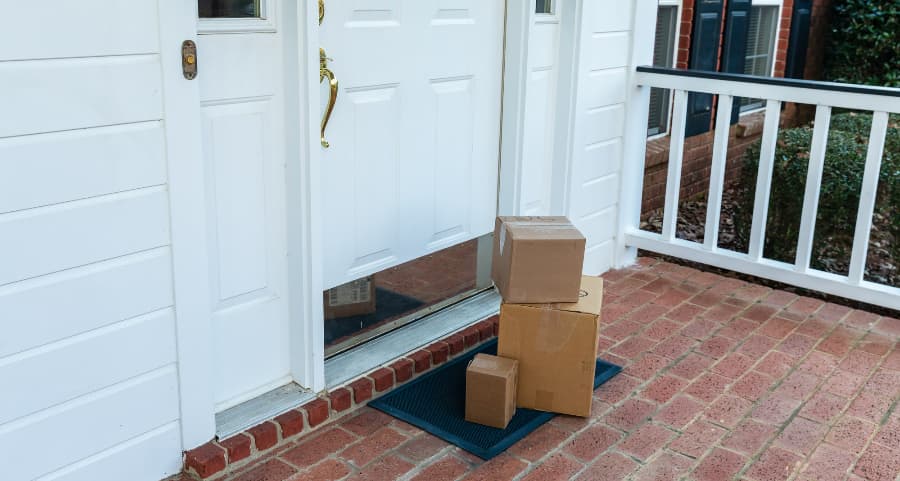 Packages left for homeowner on the front porch